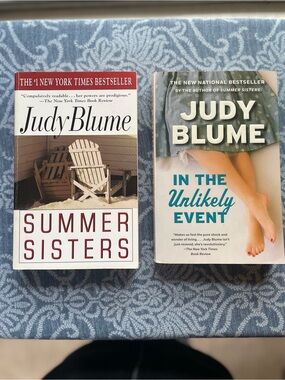 Judy Blue Paperbacks with Red and Teal Accents
